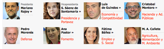 Los ministros de Rajoy. Fotografía de El País