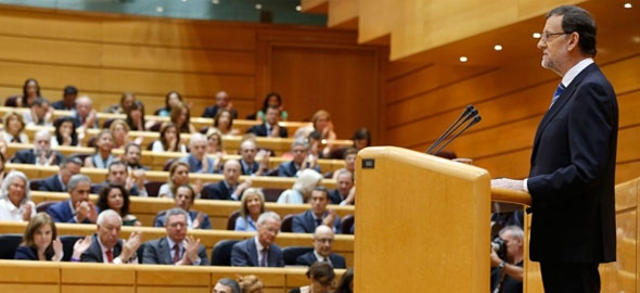 Mariano Rajoy, durante su intervención sobre Bárcenas (Fuente: PP.es)