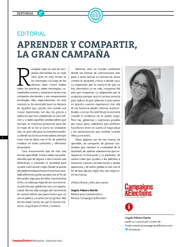 Nº 36 de Campaigns & Elections en español. Noviembre - Diciembre de 2013.